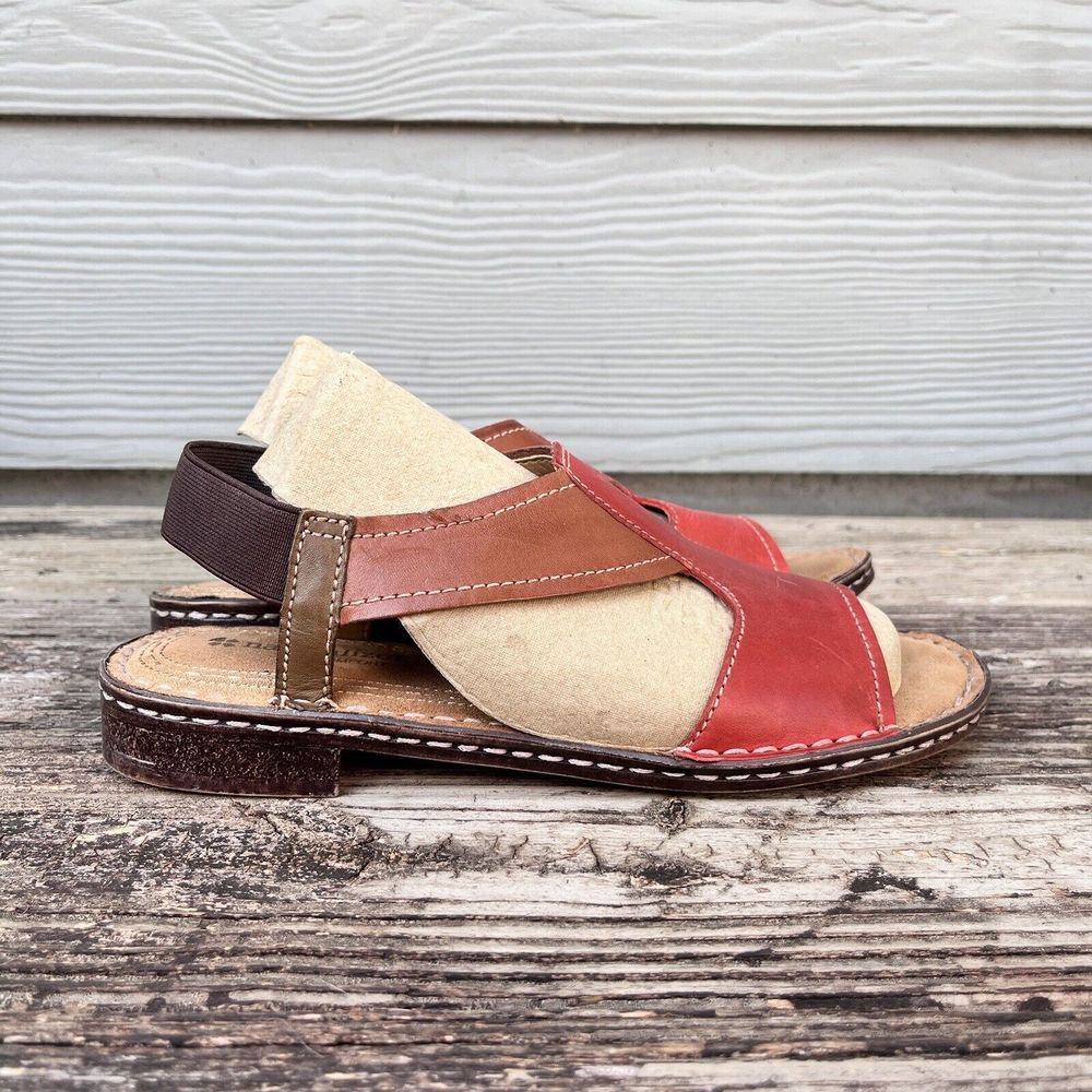 Naturalizer Slingback Sandals Womens 8.5 Red Brown N5 Comfort Leather